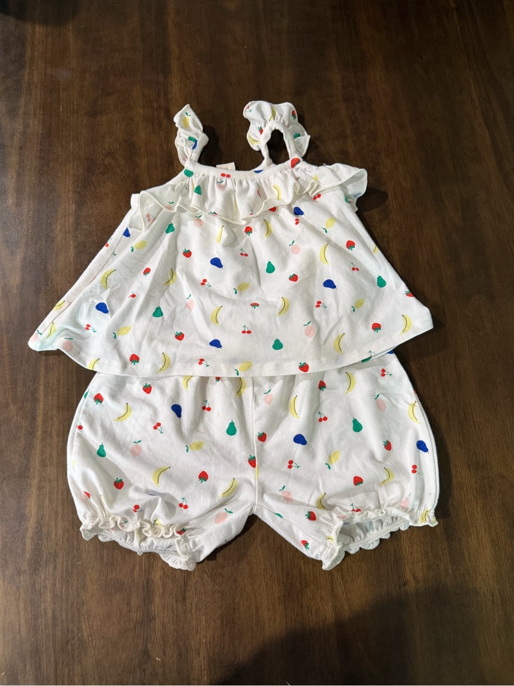 Tucker + Tate White Fruit-Print Two-Piece Shorts Set